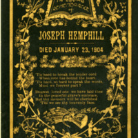 Funeral Card for Joseph Hemphill, 1904