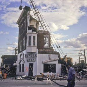 Burger Chef Demolition, 101 S Clinton St, 1974