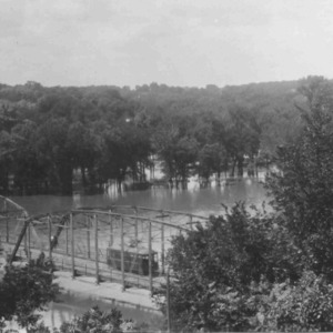 Iowa River Bridge During Flood, 1918