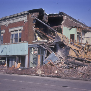 Building Demolition, 200-Block East College Street, Miller Brothers Monuments, 1975