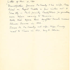 1940 Letter regarding Barnes genealogy 