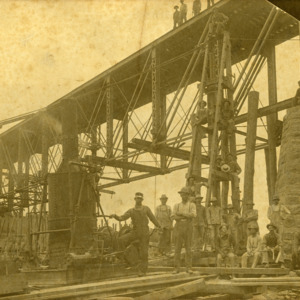 Pile Driver Crew, Chicago, Rock Island & Pacific Railroad Bridge, Iowa City