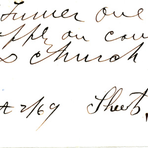 1869 Receipt for building spire at First Presbyterian Church of Iowa City