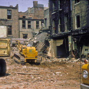 Behind View Building Debris, Corner of East Washington and South Clinton Streets, 1970-1976