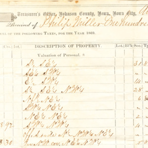 Tax Form, 1869