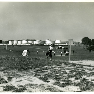 Coralville School Playground at Recess, Spring 1953