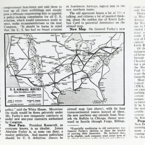 Map of the Transcontinental U.S. Airmail routes, 1934