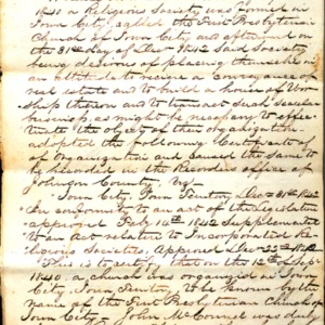 1847 Constitution of the First Presbyterian Church