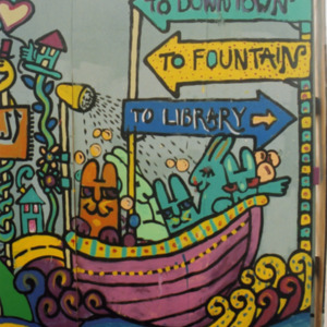 "To Downtown" Directional, ICPL Construction Wall Panel, 2002