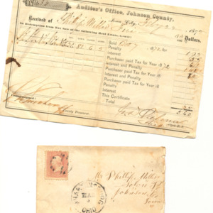 Tax Form and Envelope, 1872