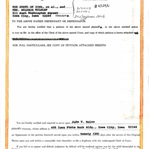 1976 Document seeking to block demolition of First Presbyterian Church building
