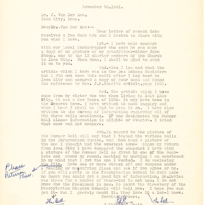 1941 Letter from J. Kirkwood Craig to Dr. J Van Der Zee