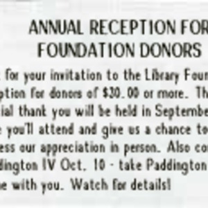 Annual Reception for Foundation Donors