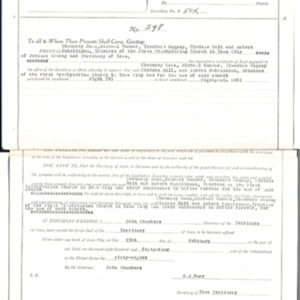 1923 Land Patent Record for the First Presbyterian Church (copy)
