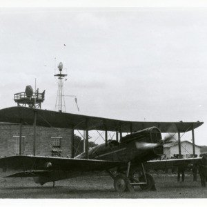 Air Mail plane at Iowa City Airport field, 1923