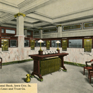 Lobby, First National Bank, Iowa City, Iowa. The Farmers Loan and Trust Co.