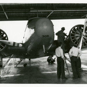 United Airlines Boeing 247 at Iowa City Municipal Airport, 1934