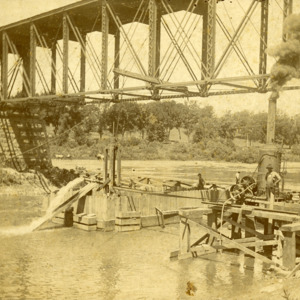 Chicago, Rock Island & Pacific Railroad Bridge, Pump and Engine, Iowa City, Summer of 1901
