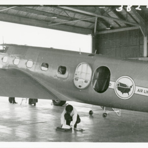 United Airlines Boeing 247 at Iowa City Municipal Airport, 1934