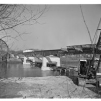 Building a Bridge over the Iowa River, 1950s
