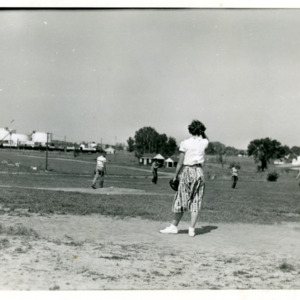 Coralville School Playground at Recess, Spring 1953