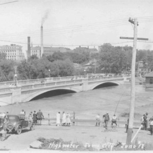 Iowa River Bridge During Flood, June 1918