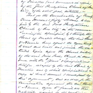 1869 Contract for the building of a spire for the First Presbyterian Church