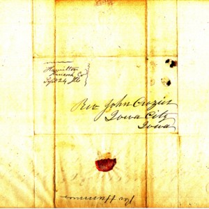 1844 Envelope from Rev. Michael Hummer