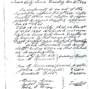 1842 Photocopy of Founding Letter